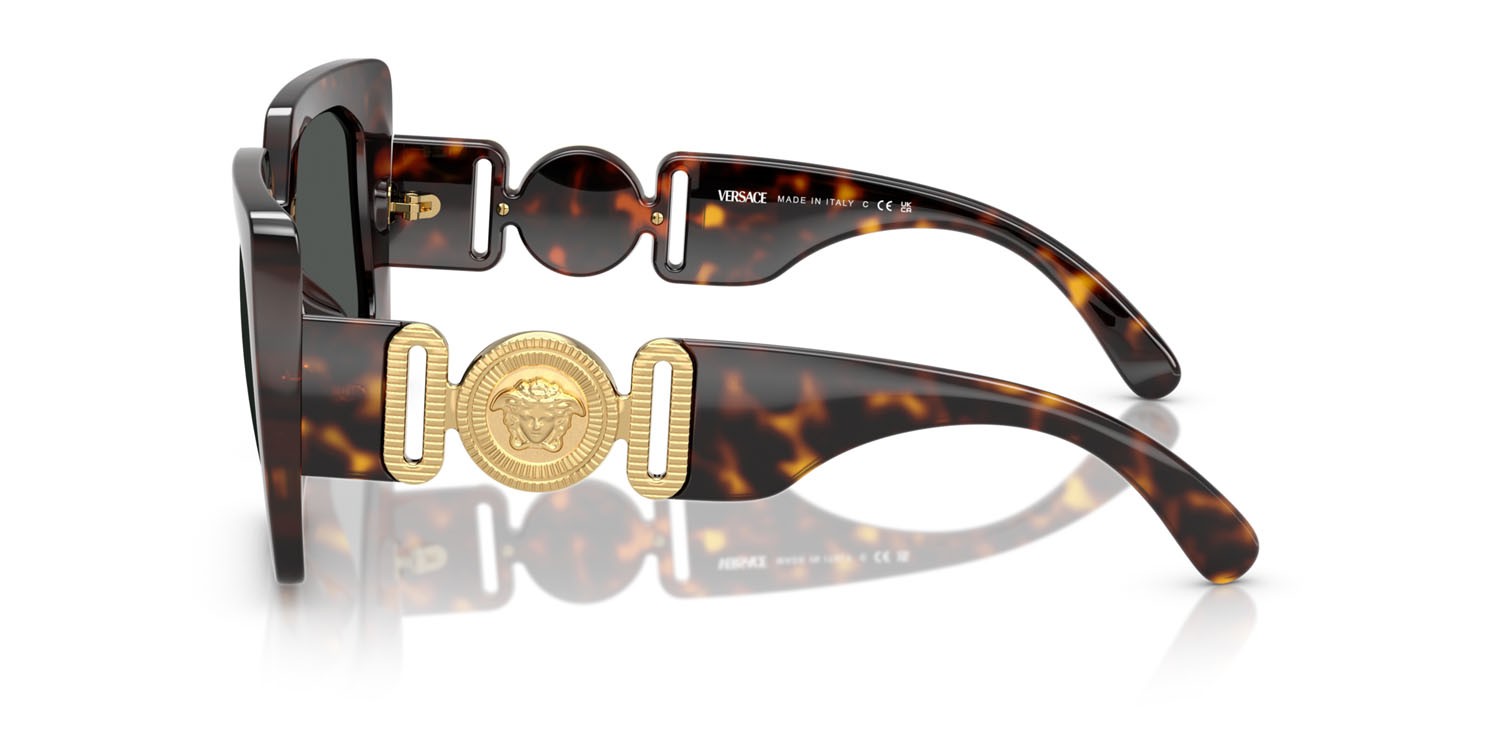 Occhiali da sole Versace VE 4478U (108/87) colore havana forma quadrato lenti grigio scuro