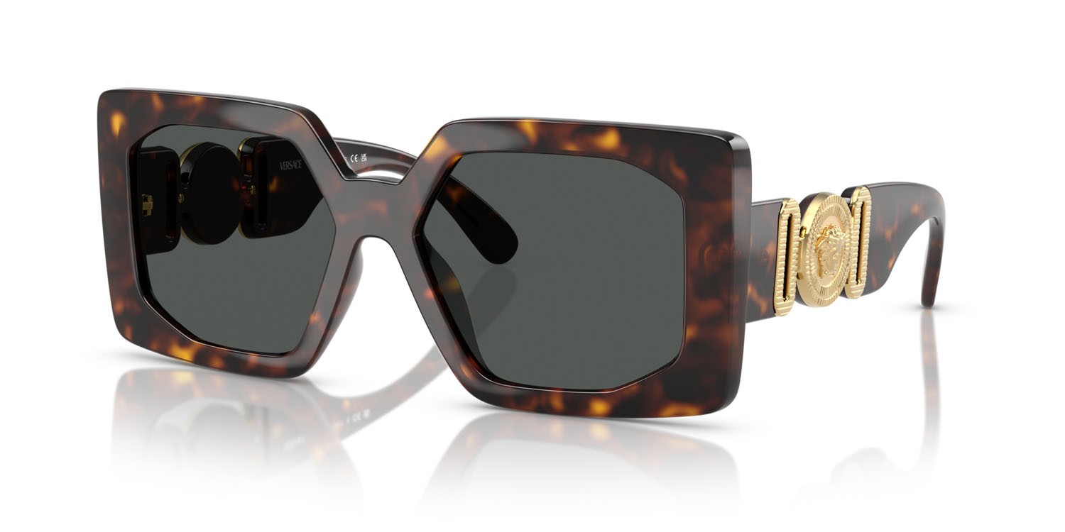 Occhiali da sole Versace VE 4478U (108/87) colore havana forma quadrato lenti grigio scuro