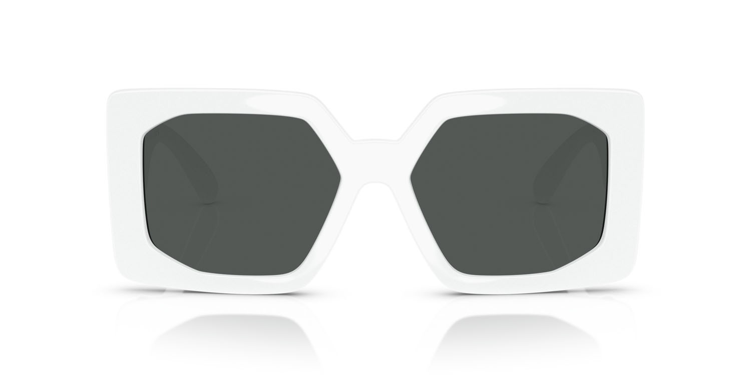 Occhiali da sole Versace VE 4478U (314/87) colore bianco forma quadrato lenti grigio scuro
