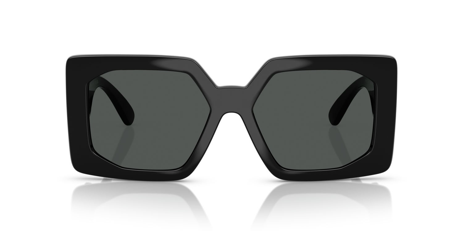 Occhiali da sole Versace VE 4478U (GB1/87) colore nero forma quadrato lenti grigio scuro