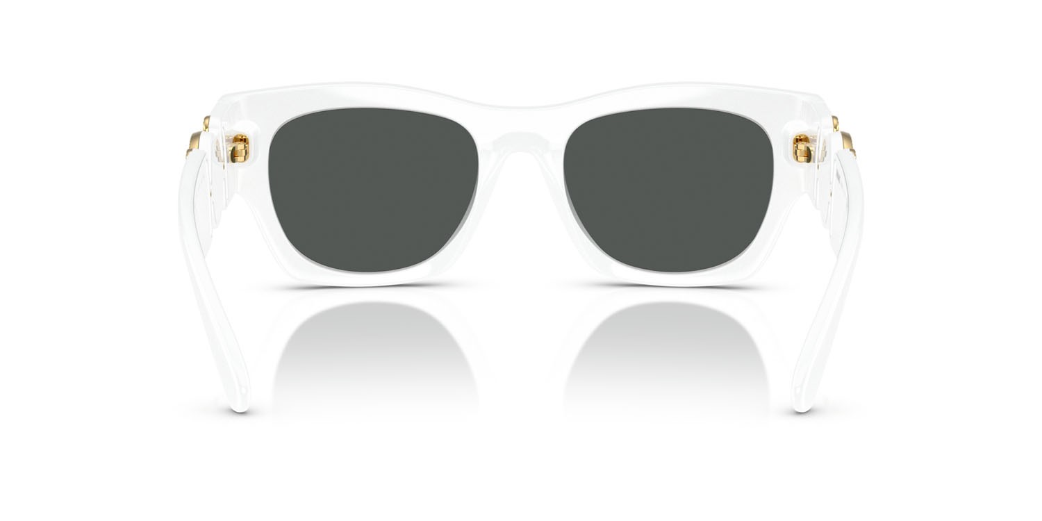 Occhiali da sole Versace VE 4479U (314/87) colore bianco forma quadrato lenti grigio scuro
