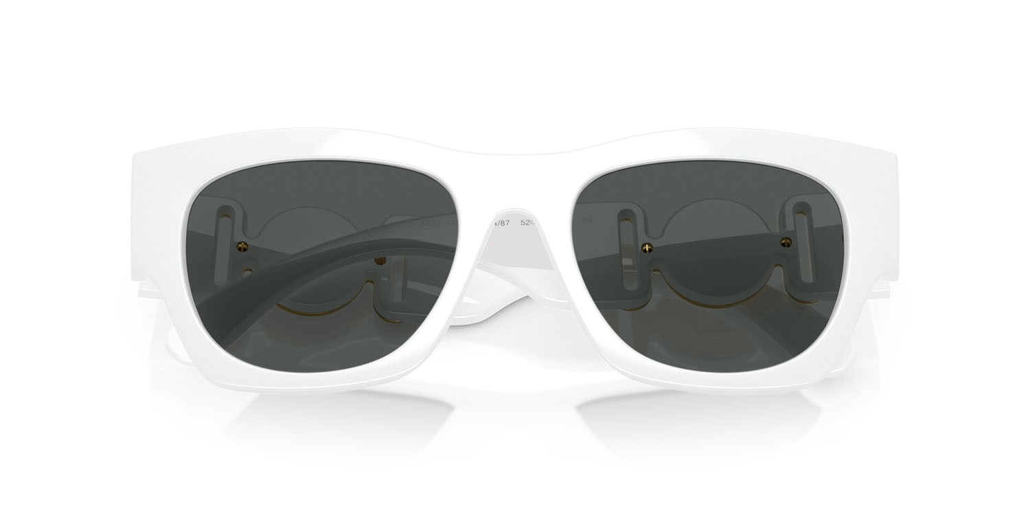Occhiali da sole Versace VE 4479U (314/87) colore bianco forma quadrato lenti grigio scuro