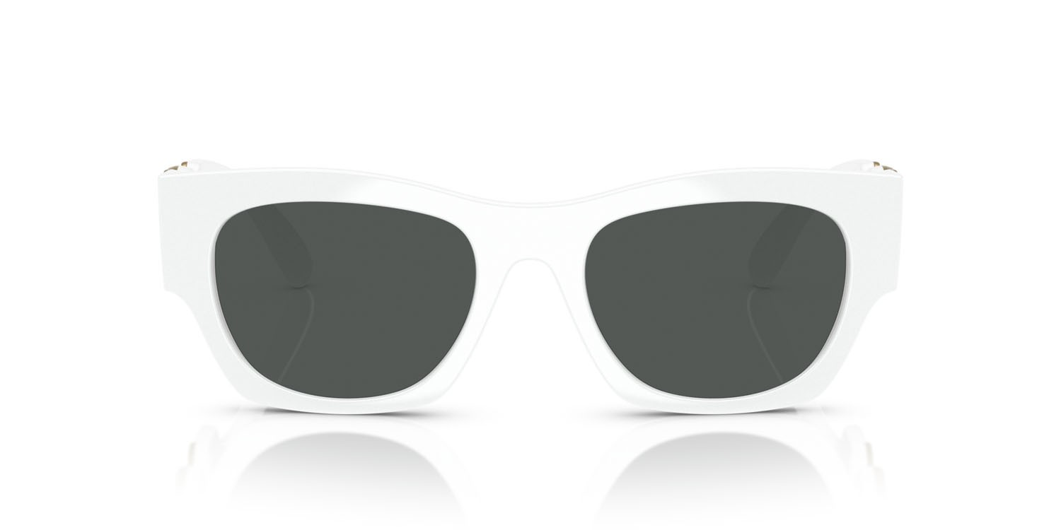 Occhiali da sole Versace VE 4479U (314/87) colore bianco forma quadrato lenti grigio scuro