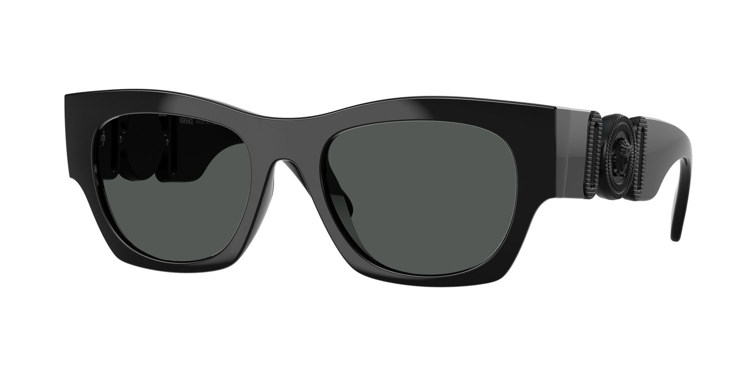 Occhiali da sole Versace VE 4479U (536087) colore nero forma quadrato lenti grigio scuro