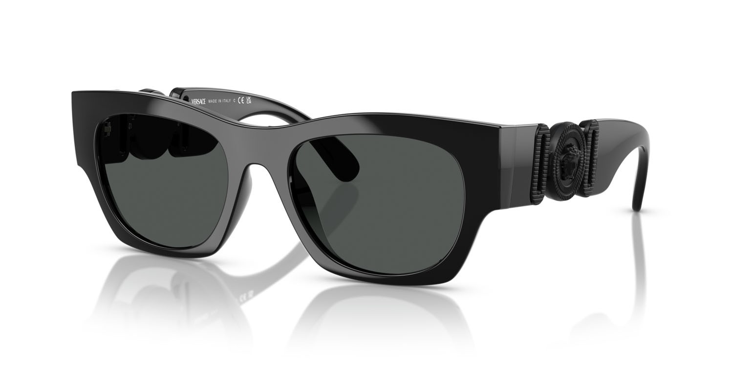 Occhiali da sole Versace VE 4479U (536087) colore nero forma quadrato lenti grigio scuro