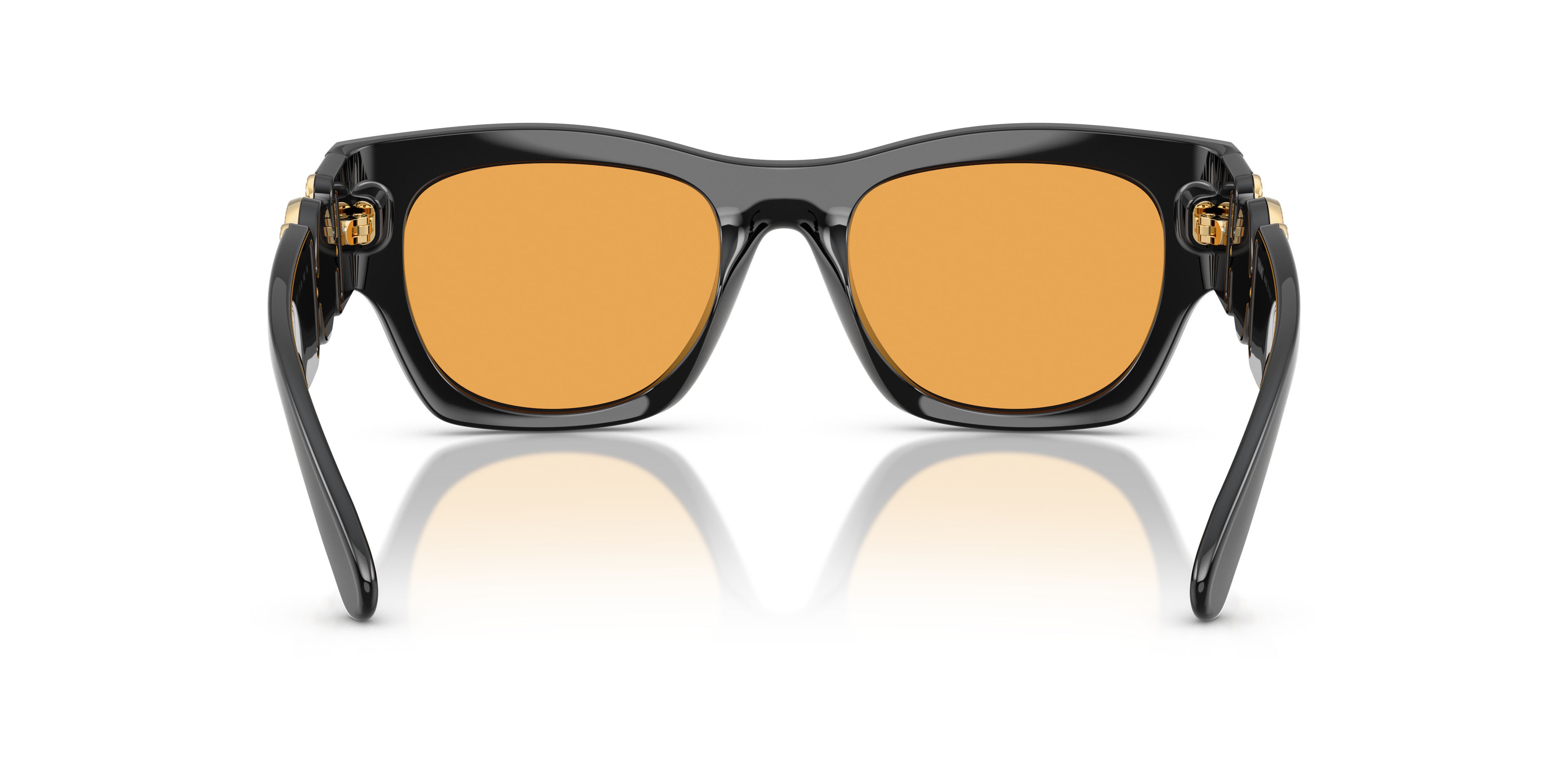 Occhiali da sole Versace VE 4479U (GB1/7) colore nero forma quadrato lenti arancione