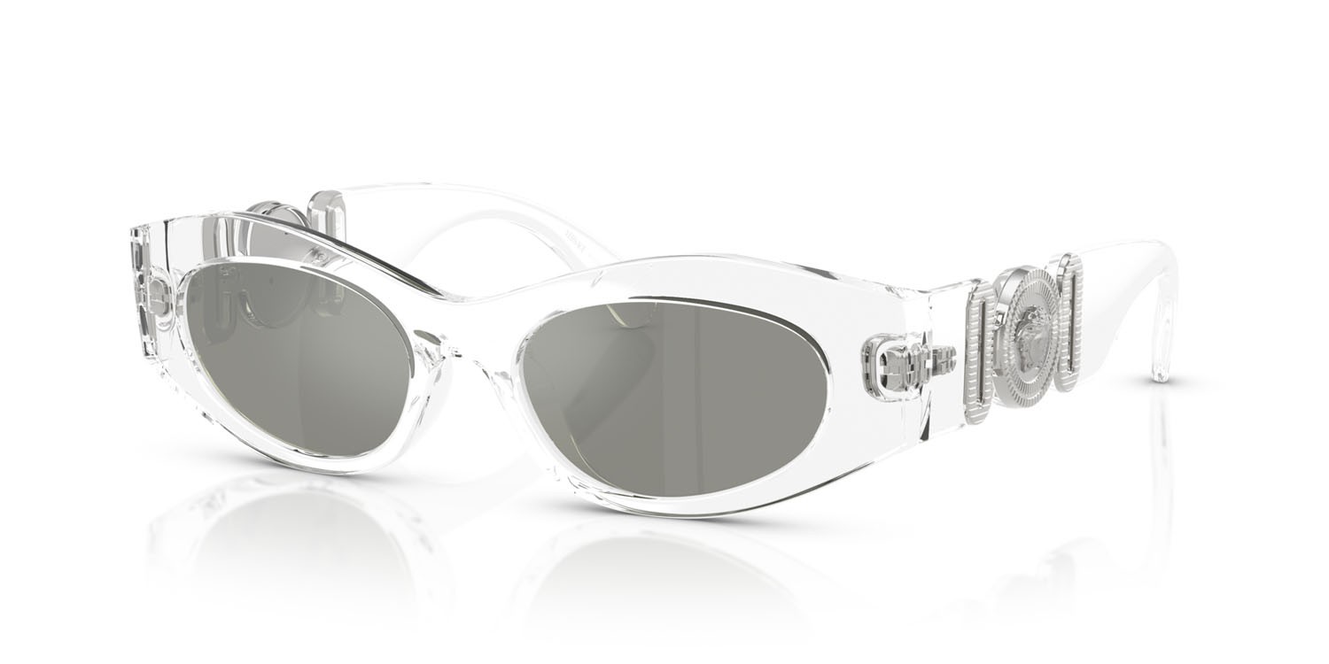Sonnenbrillen Versace VE 4480U (148/30) farbe cristallo form oval gläser verde specchiato argento