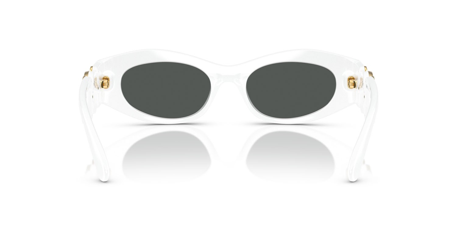 Occhiali da sole Versace VE 4480U (314/87) colore bianco forma ovale lenti grigio scuro