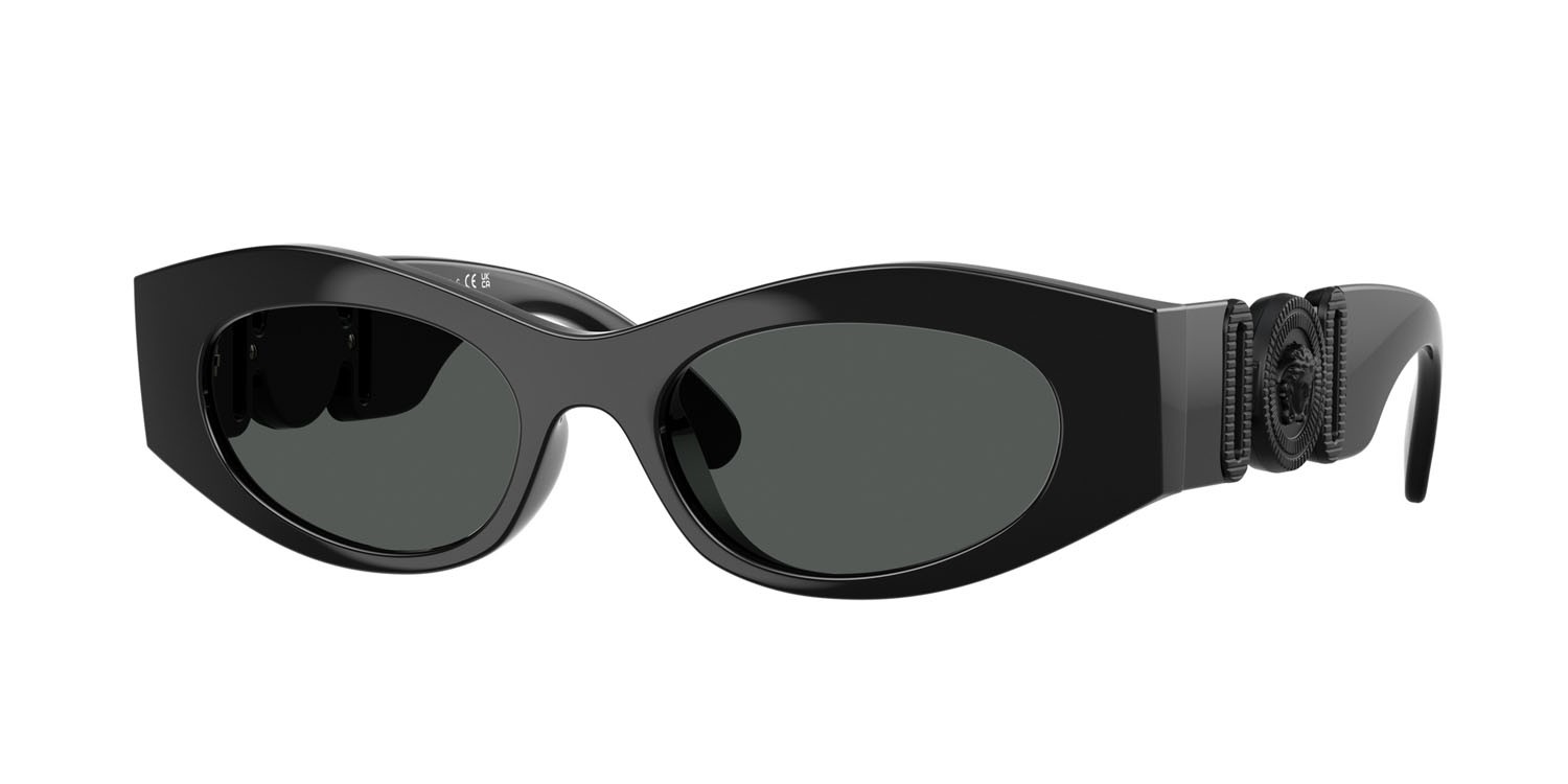 Occhiali da sole Versace VE 4480U (536087) colore nero forma ovale lenti grigio scuro
