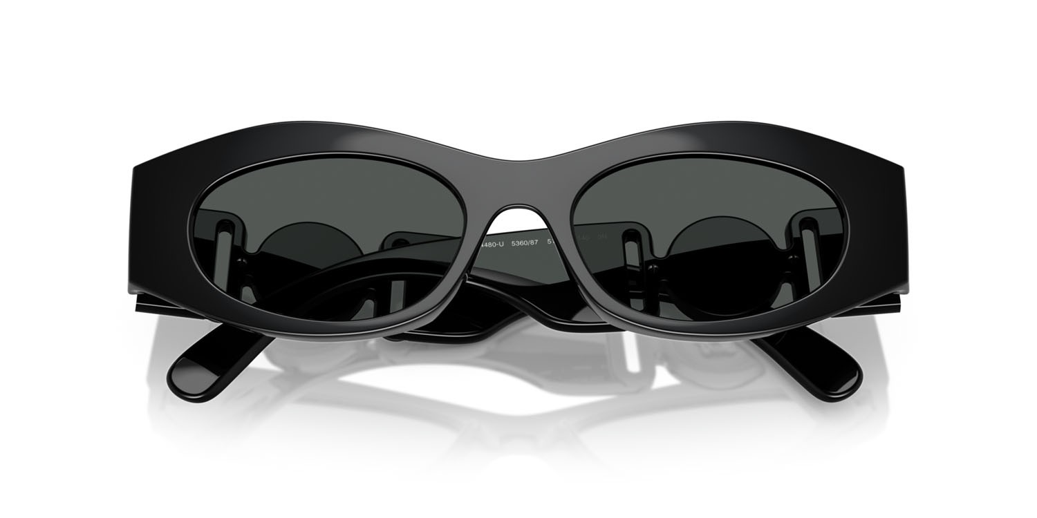 Occhiali da sole Versace VE 4480U (536087) colore nero forma ovale lenti grigio scuro