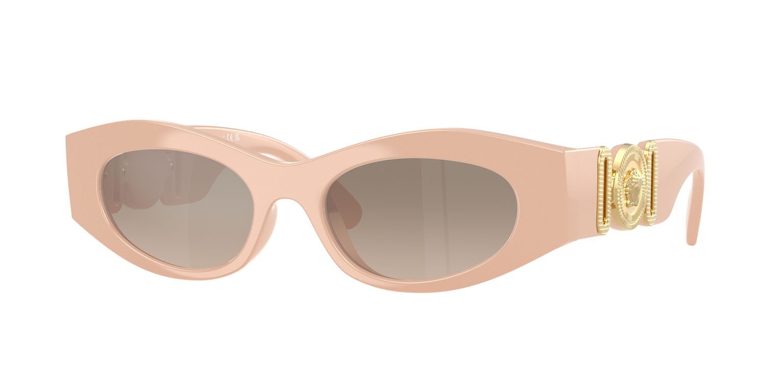 Occhiali da sole Versace VE 4480U (54946I) colore nude forma ovale lenti brown grad grey mirror silver