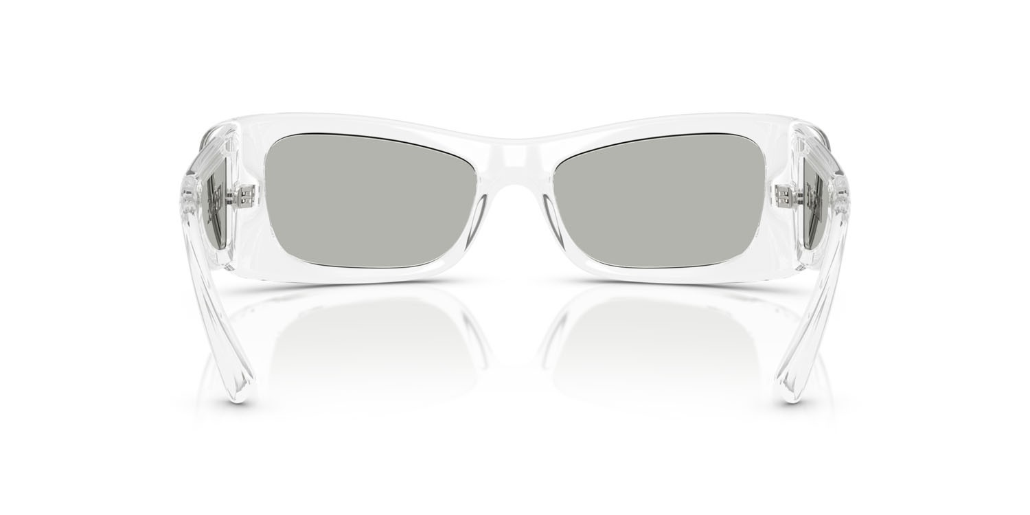 Occhiali da sole Versace VE 4481 (148/8V) colore cristallo forma quadrato lenti trasparente specchiato silver 80