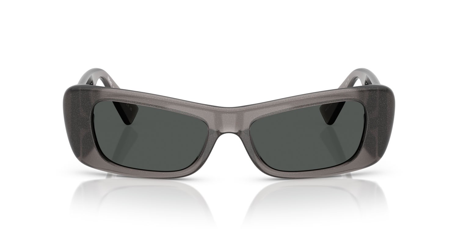 Occhiali da sole Versace VE 4481 (550287) colore grigio glitter trasparente forma quadrato lenti grigio scuro