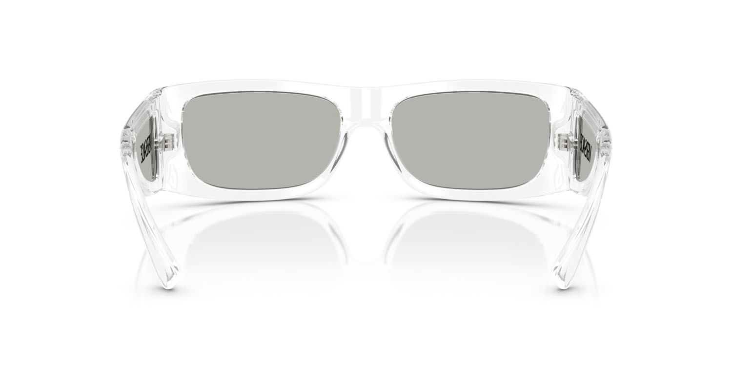 Occhiali da sole Versace VE 4482 (148/8V) colore cristallo forma quadrato lenti trasparente specchiato argento