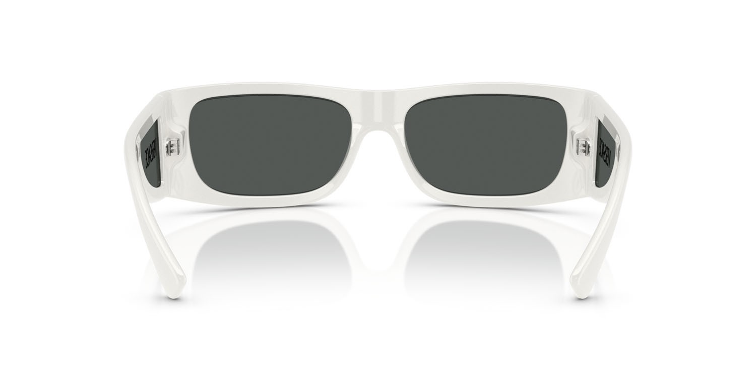 Occhiali da sole Versace VE 4482 (314/87) colore bianco forma quadrato lenti grigio scuro