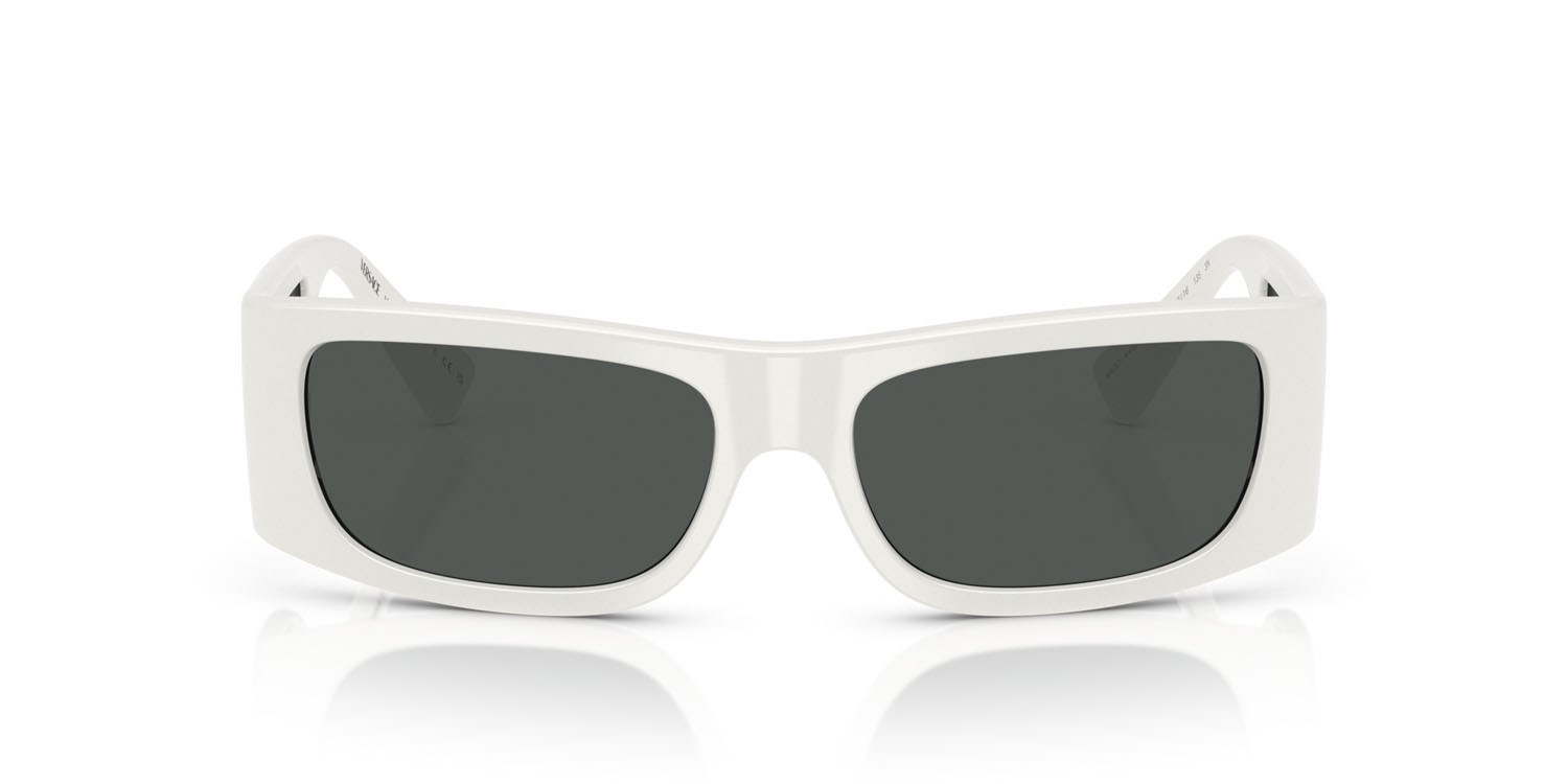 Occhiali da sole Versace VE 4482 (314/87) colore bianco forma quadrato lenti grigio scuro