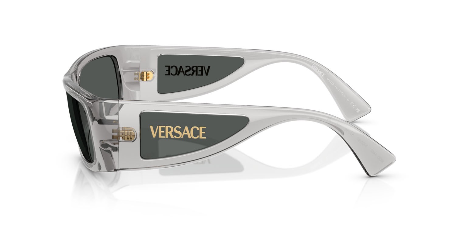 Occhiali da sole Versace VE 4482 (530587) colore grigio trasparente forma quadrato lenti grigio scuro