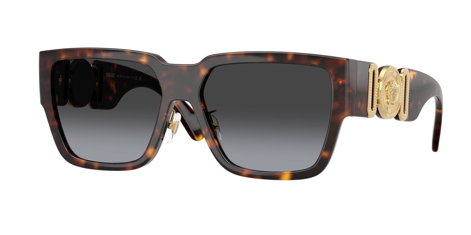 Occhiali da sole Versace VE 4483D (108/8G) colore havana forma rettangolare lenti sfumato grigio