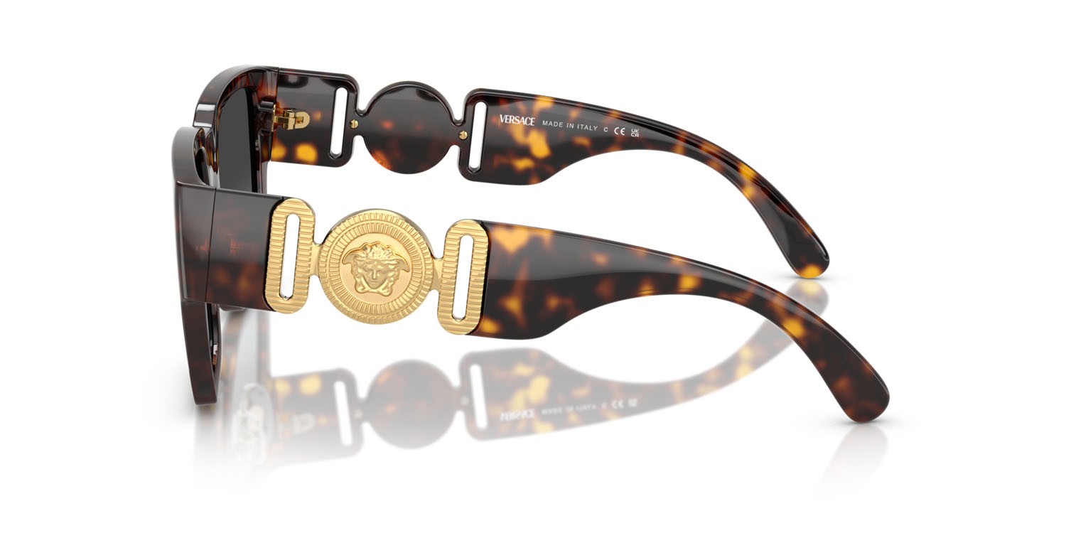 Occhiali da sole Versace VE 4483D (108/8G) colore havana forma rettangolare lenti sfumato grigio