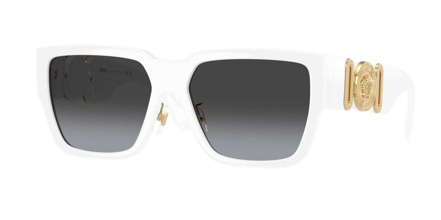 Occhiali da sole Versace VE 4483D (314/8G) colore bianco forma rettangolare lenti sfumato grigio