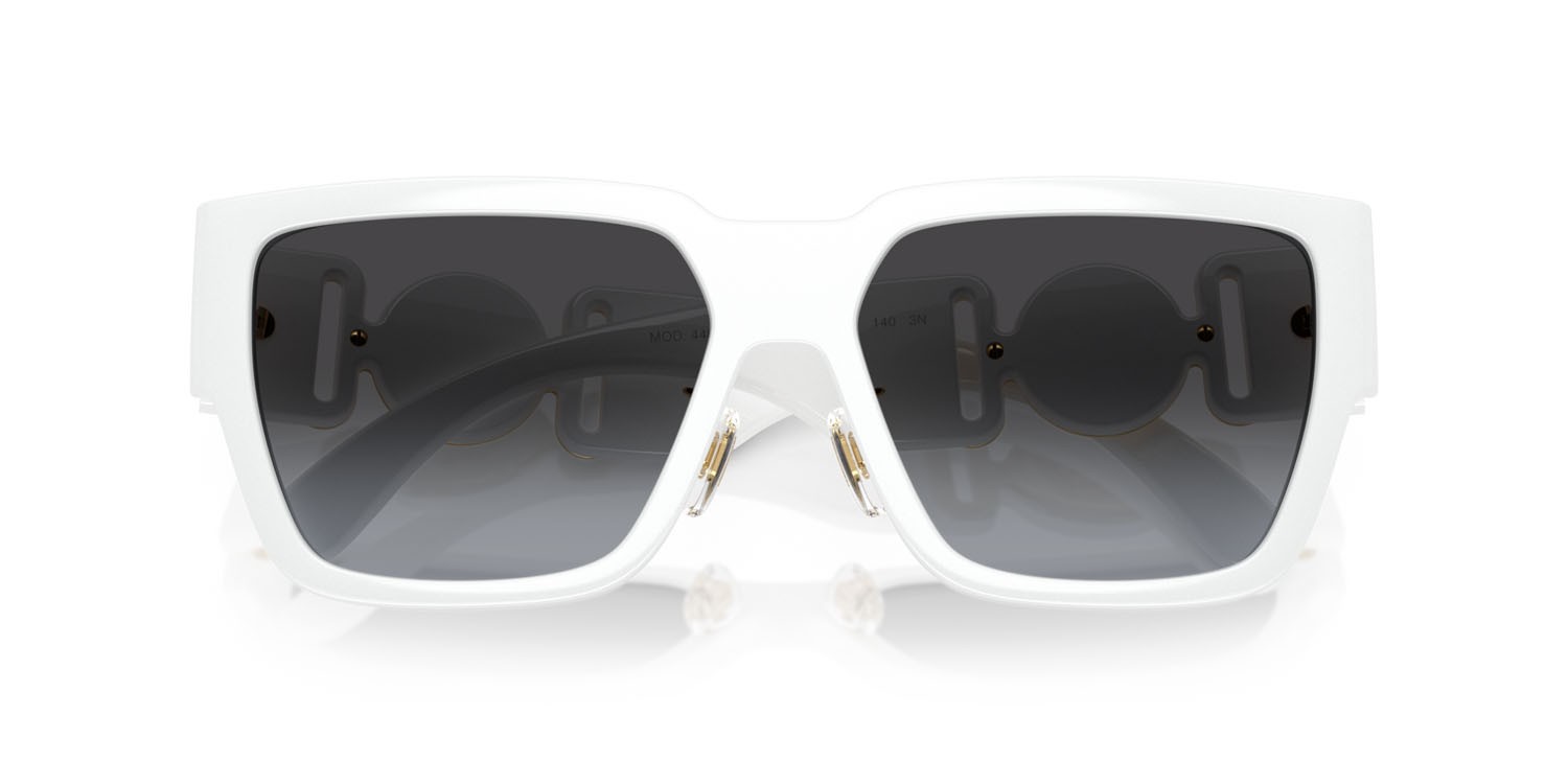 Occhiali da sole Versace VE 4483D (314/8G) colore bianco forma rettangolare lenti sfumato grigio