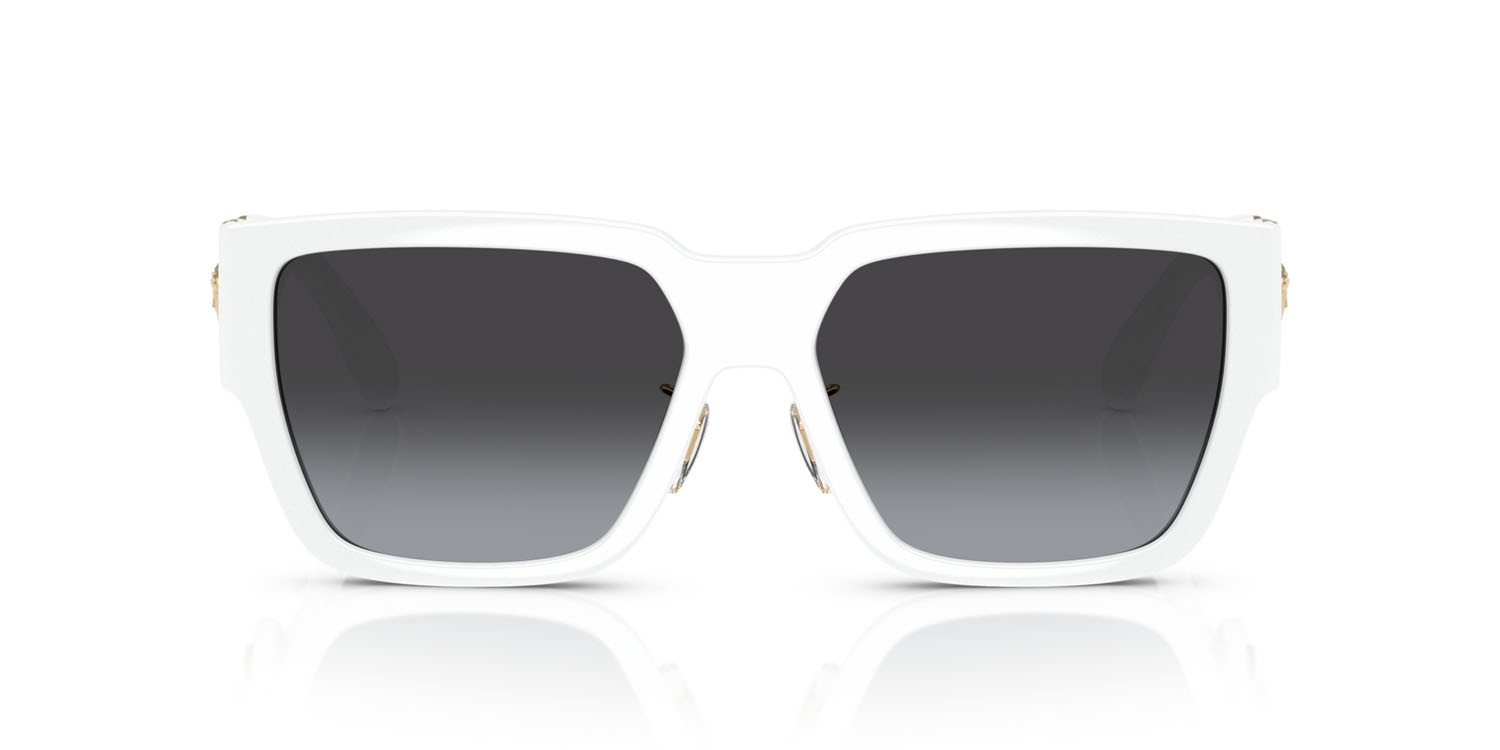 Occhiali da sole Versace VE 4483D (314/8G) colore bianco forma rettangolare lenti sfumato grigio
