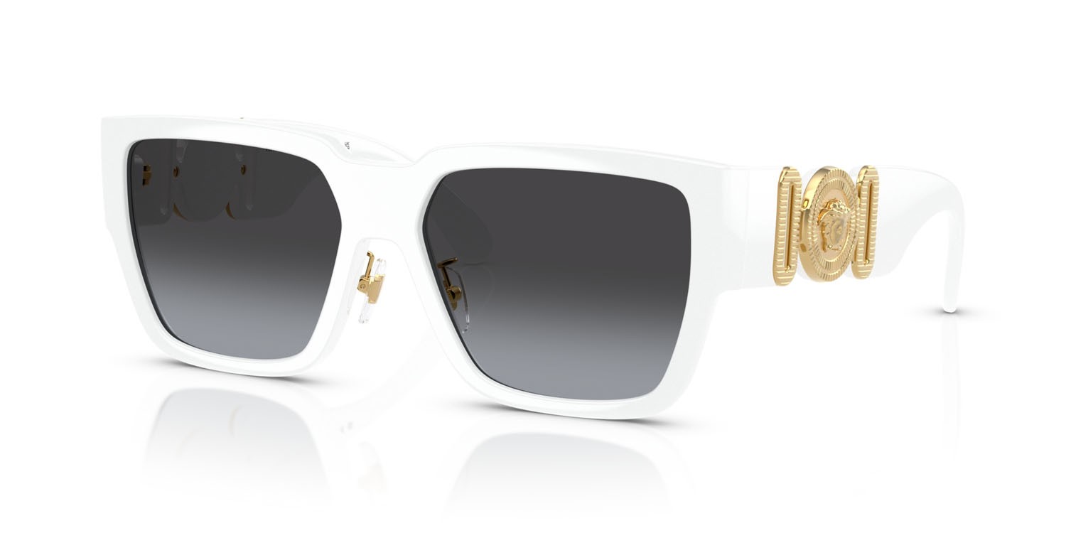 Occhiali da sole Versace VE 4483D (314/8G) colore bianco forma rettangolare lenti sfumato grigio