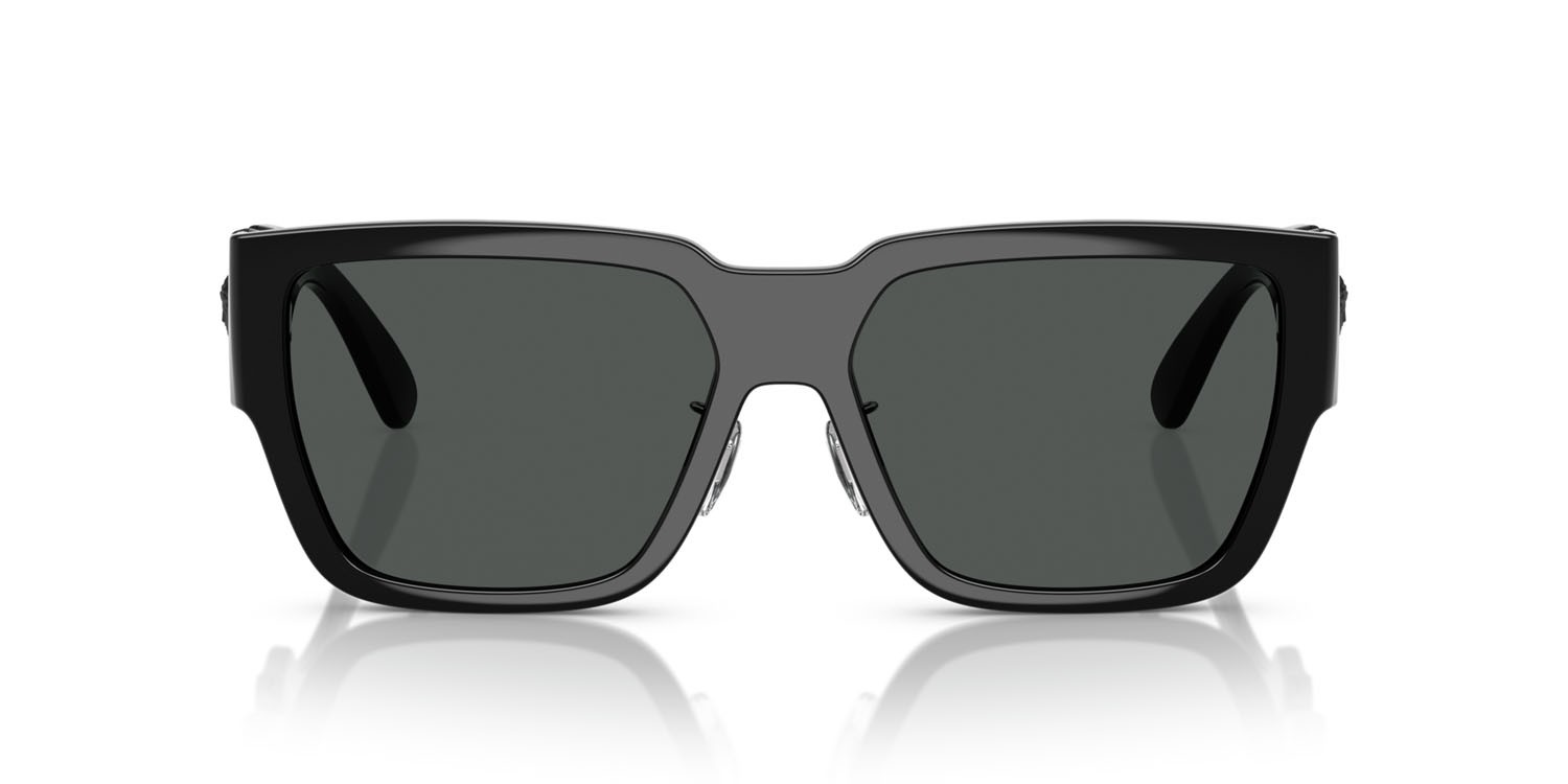 Occhiali da sole Versace VE 4483D (536087) colore nero forma rettangolare lenti grigio scuro