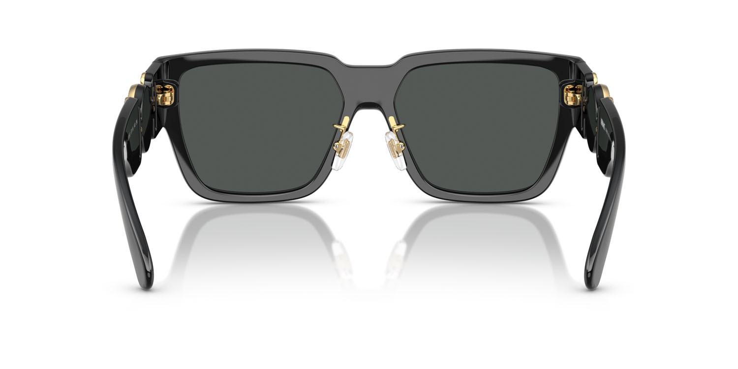 Occhiali da sole Versace VE 4483D (GB1/87) colore nero forma rettangolare lenti grigio scuro