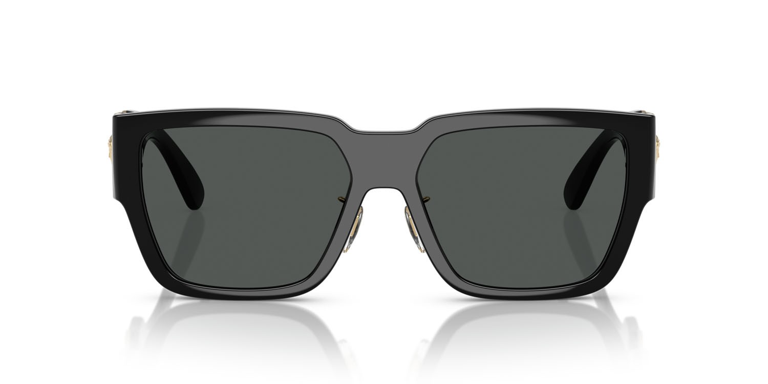 Occhiali da sole Versace VE 4483D (GB1/87) colore nero forma rettangolare lenti grigio scuro