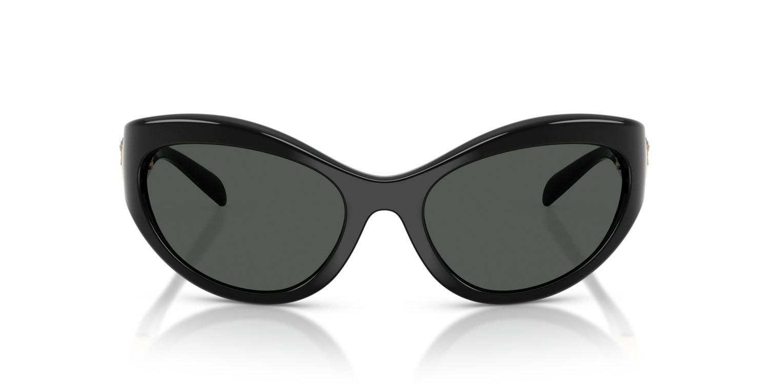 Occhiali da sole Versace VE 4485 (GB1/87) colore nero forma cat eye lenti grigio scuro