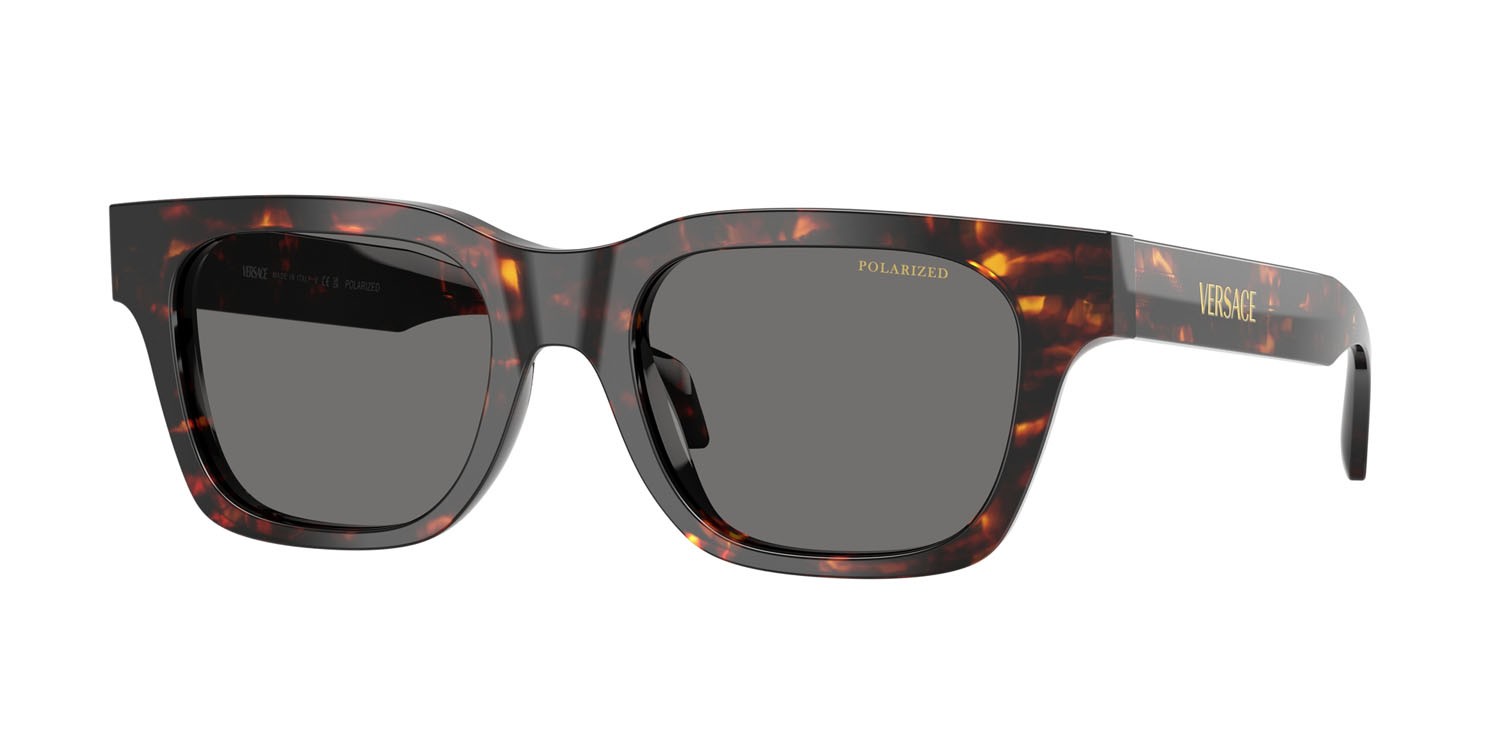 Occhiali da sole Versace VE 4486 (550981) colore havana forma quadrato lenti polar grigio scuro