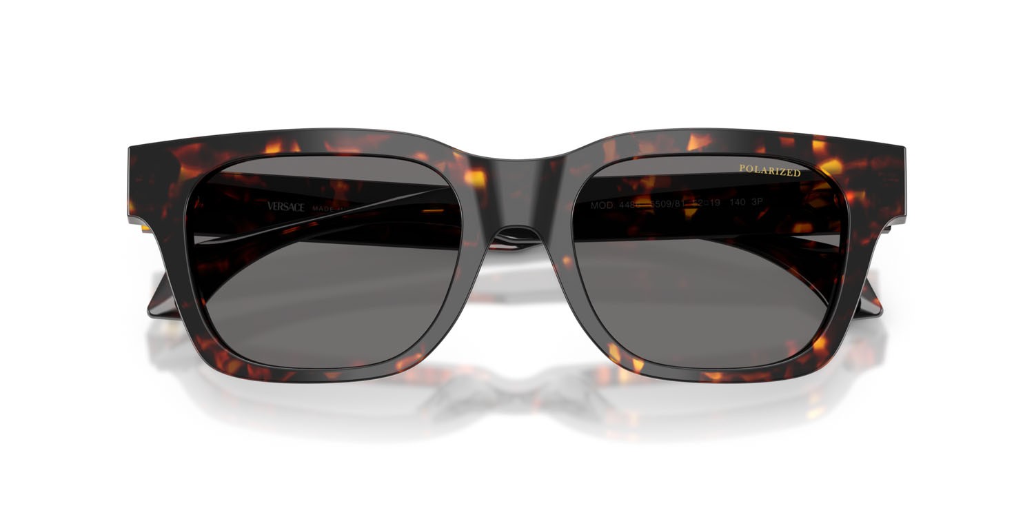 Occhiali da sole Versace VE 4486 (550981) colore havana forma quadrato lenti polar grigio scuro