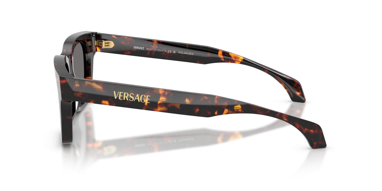 Occhiali da sole Versace VE 4486 (550981) colore havana forma quadrato lenti polar grigio scuro