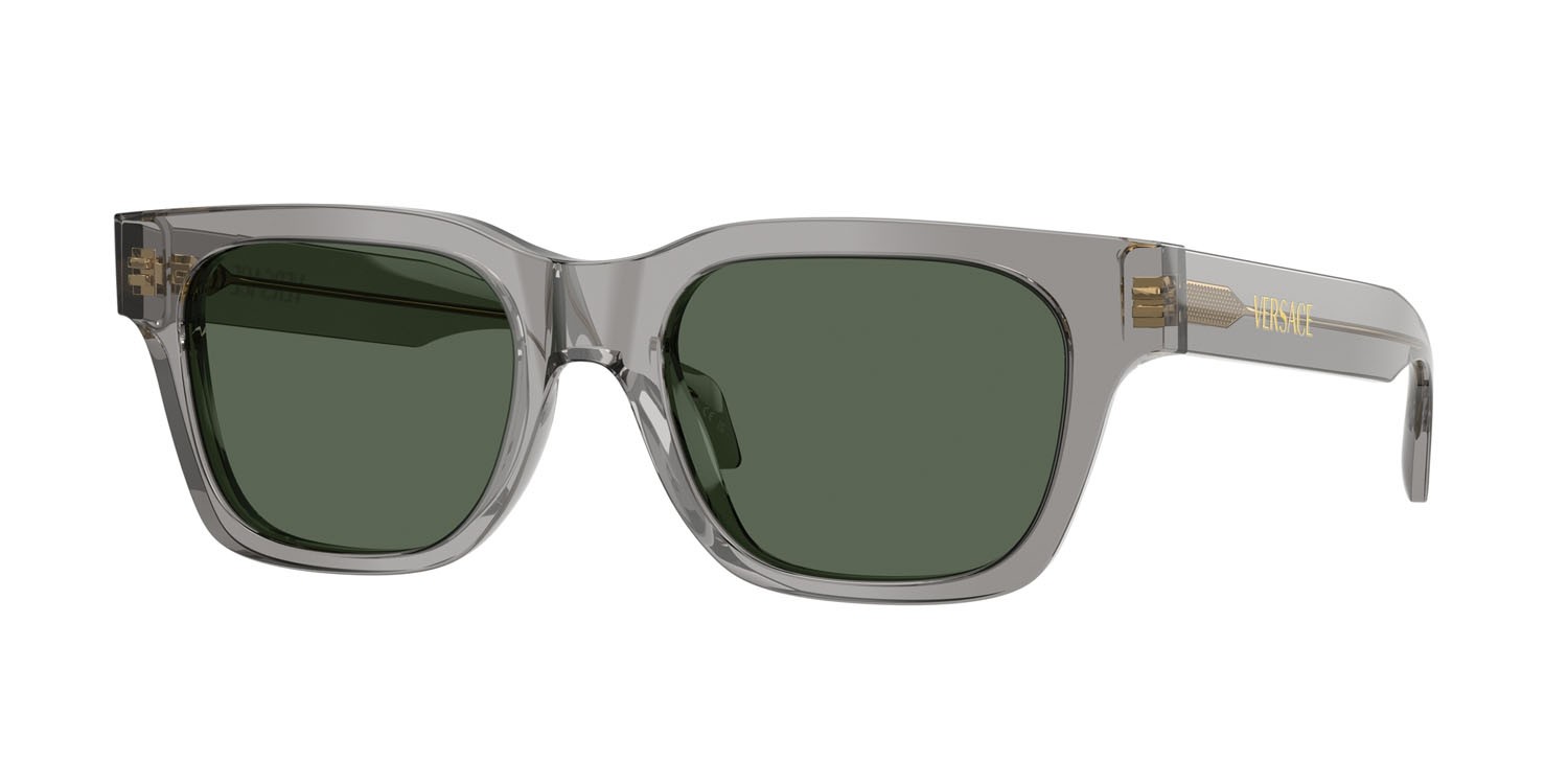 Occhiali da sole Versace VE 4486 (551071) colore grigio trasparente forma quadrato lenti verde scuro
