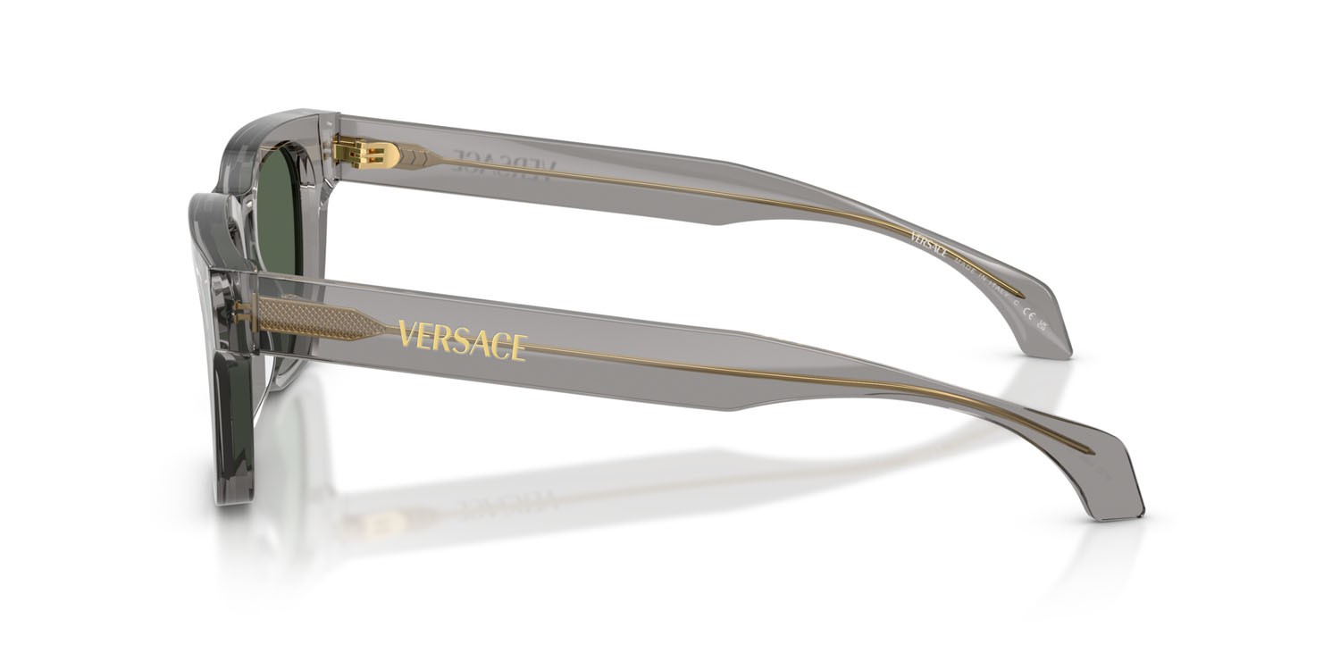 Occhiali da sole Versace VE 4486 (551071) colore grigio trasparente forma quadrato lenti verde scuro