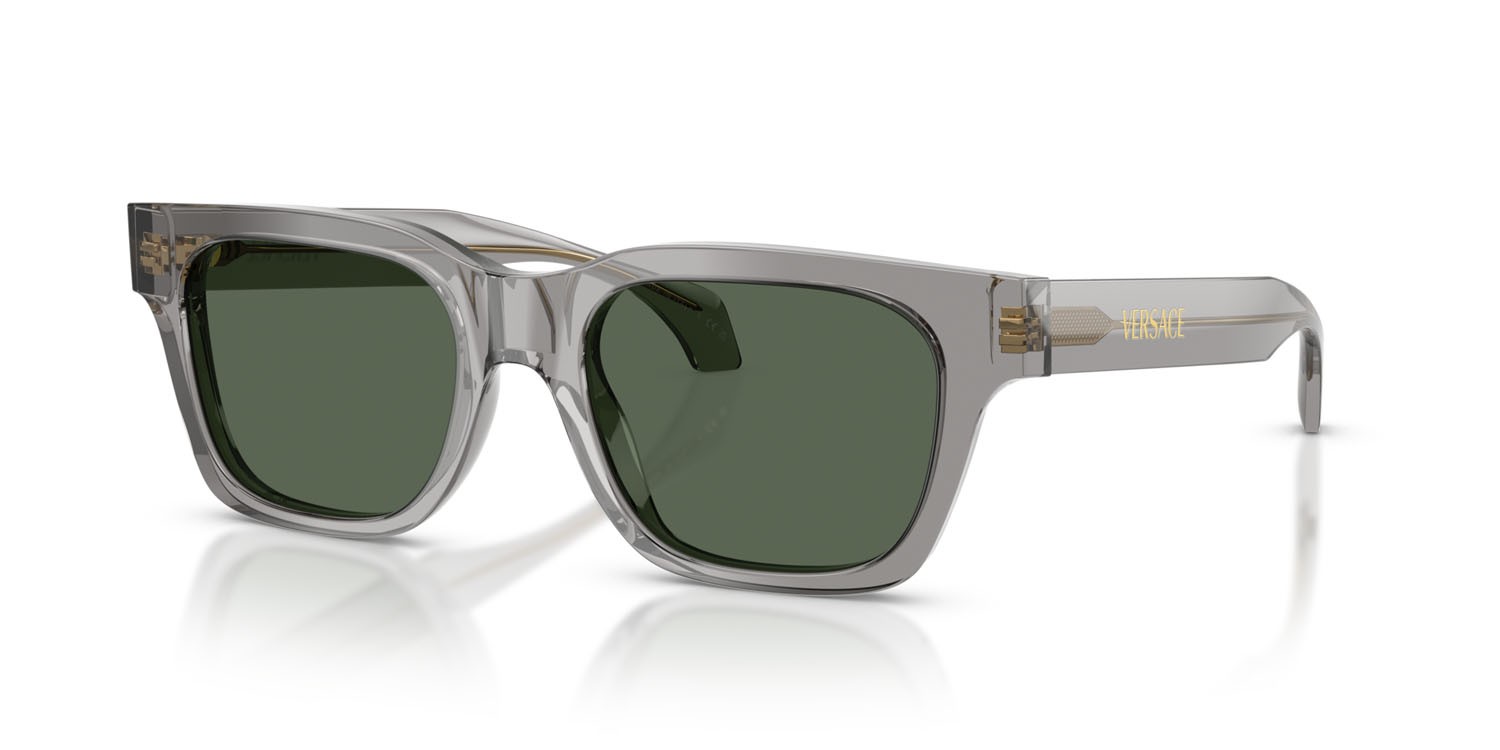 Occhiali da sole Versace VE 4486 (551071) colore grigio trasparente forma quadrato lenti verde scuro