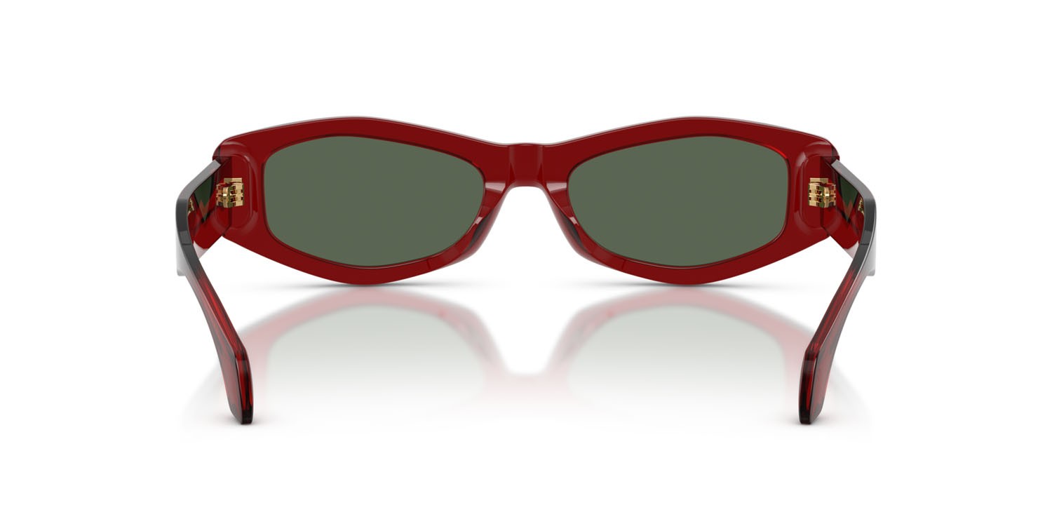 Occhiali da sole Versace VE 4487 (551271) colore bordeaux trasparente forma irregolare lenti verde scuro