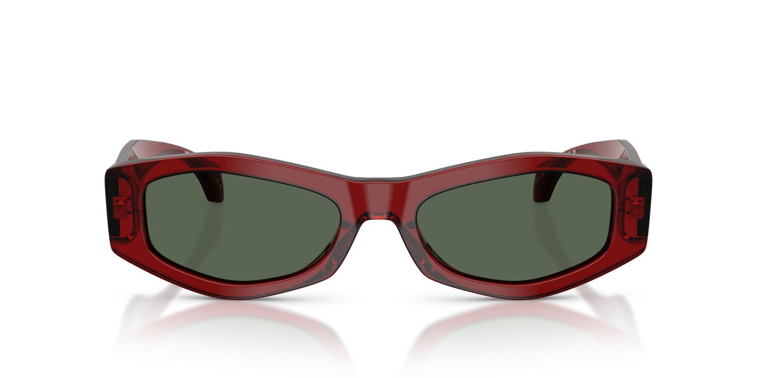 Occhiali da sole Versace VE 4487 (551271) colore bordeaux trasparente forma irregolare lenti verde scuro