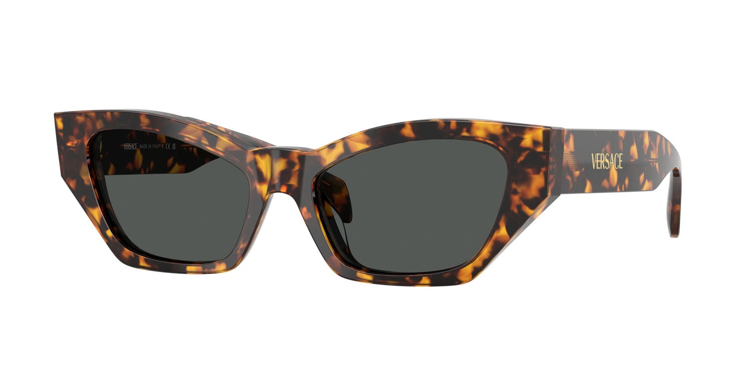 Occhiali da sole Versace VE 4488U (551487) colore havana tartarugato forma cat eye lenti grigio scuro