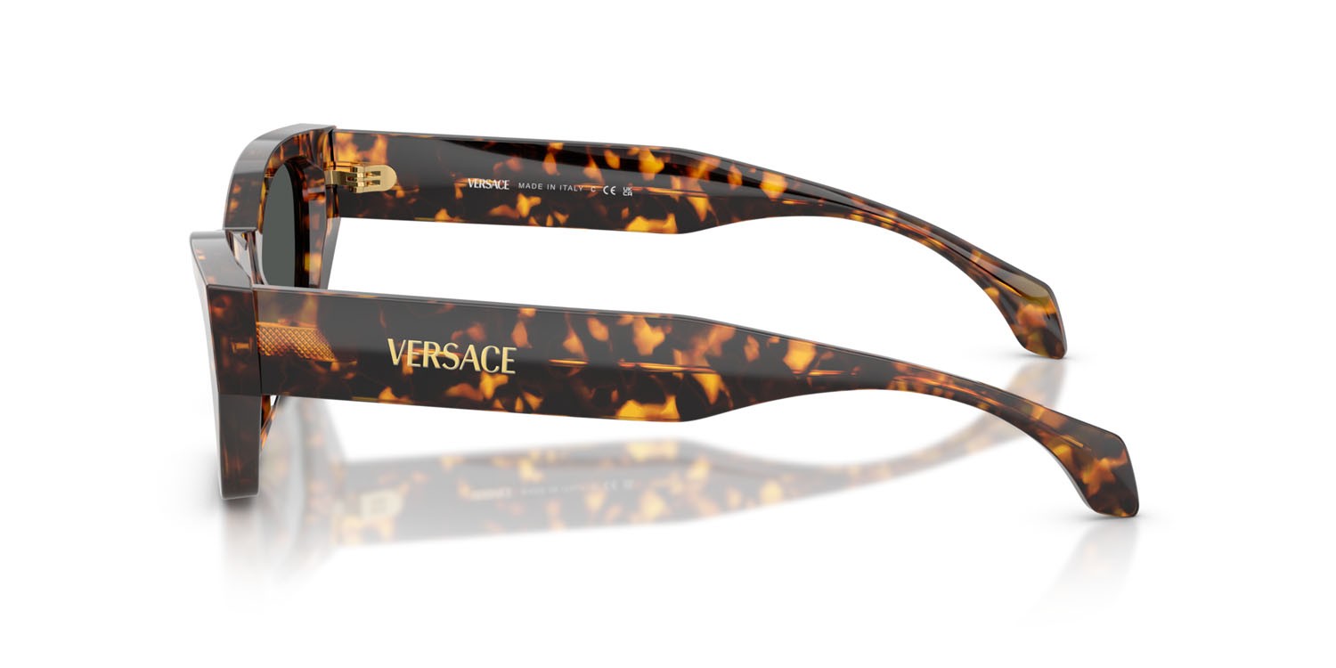 Occhiali da sole Versace VE 4488U (551487) colore havana tartarugato forma cat eye lenti grigio scuro