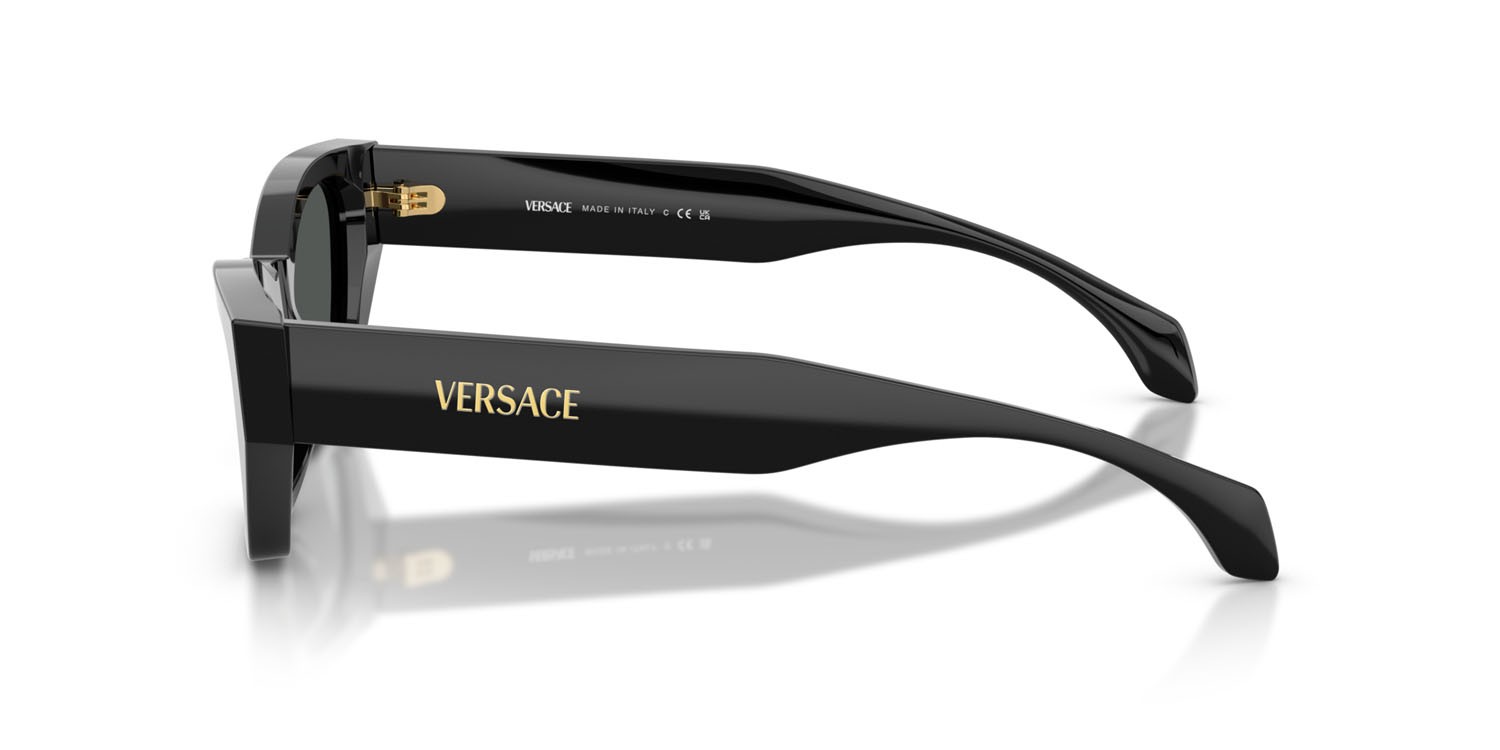 Occhiali da sole Versace VE 4488U (GB1/87) colore nero forma cat eye lenti grigio scuro