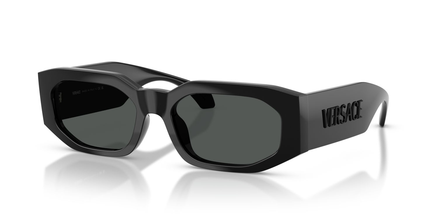 Occhiali da sole Versace VE 4489U (536087) colore nero forma irregolare lenti grigio scuro