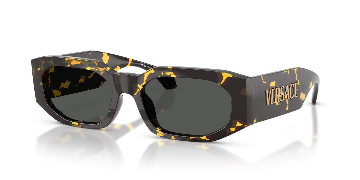 Occhiali da sole Versace VE 4489U (552887) colore tartarugato marrone forma irregolare lenti grigio scuro