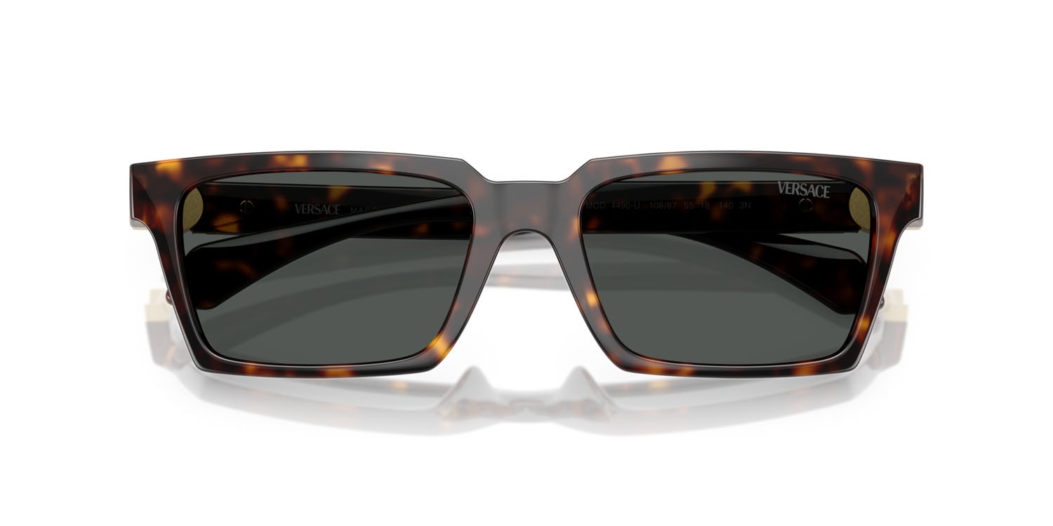 Sunglasses Versace VE 4490U (108/87) color havana shape rectangle lenses grigio scuro
