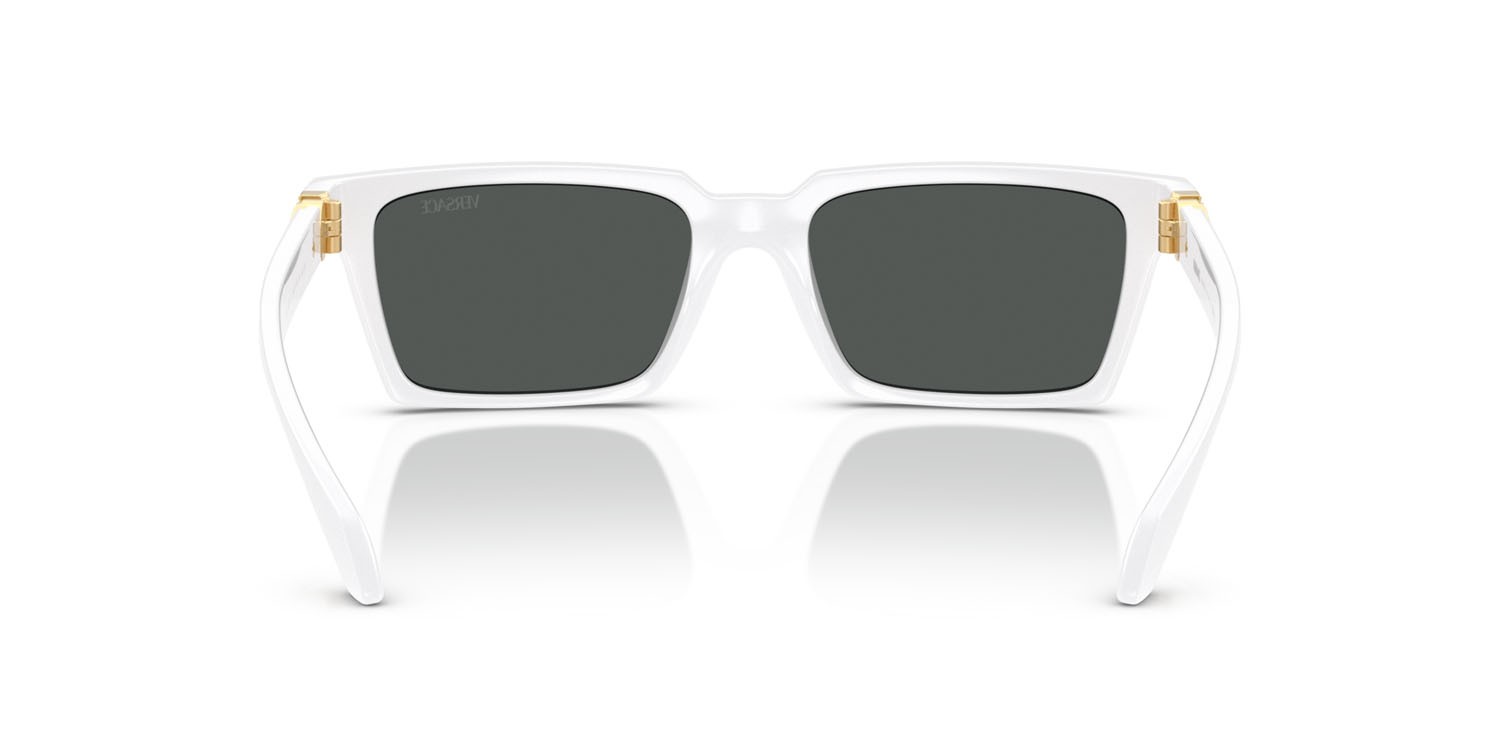Occhiali da sole Versace VE 4490U (314/87) colore bianco forma rettangolare lenti grigio scuro