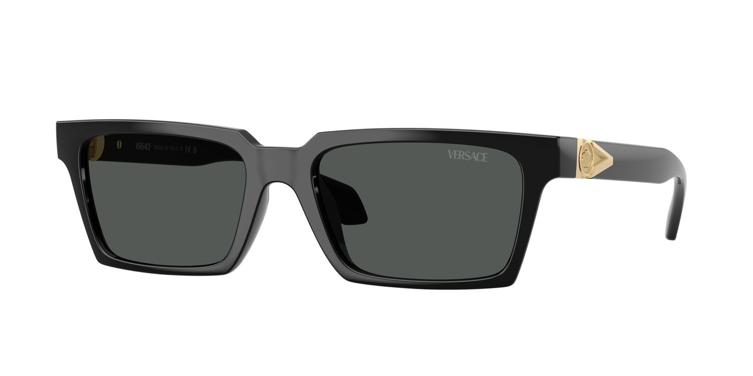 Sunglasses Versace VE 4490U (GB1/87) color nero shape rectangle lenses grigio scuro