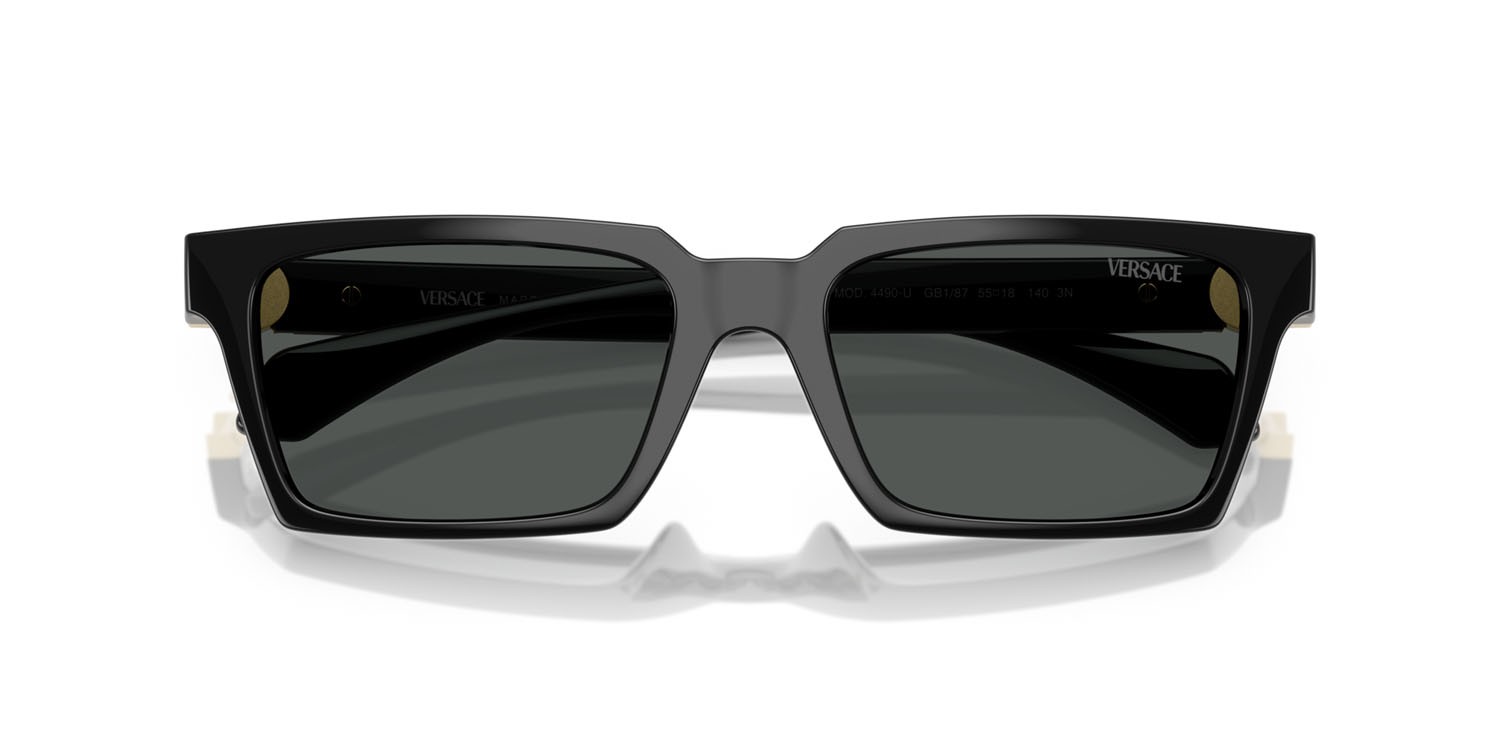 Sunglasses Versace VE 4490U (GB1/87) color nero shape rectangle lenses grigio scuro