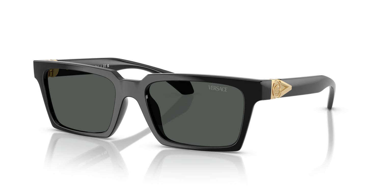Sunglasses Versace VE 4490U (GB1/87) color nero shape rectangle lenses grigio scuro