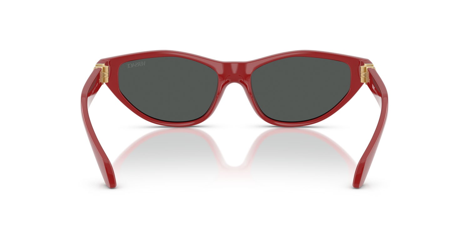 Occhiali da sole Versace VE 4491U (538887) colore rosso forma cat eye lenti grigio scuro